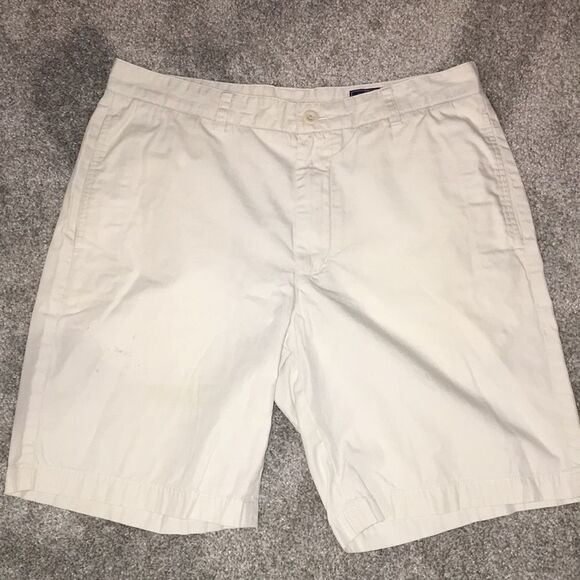 Off white vineyard vines cotton flat front club model golf sailing short 34 mark - Picture 1 of 6